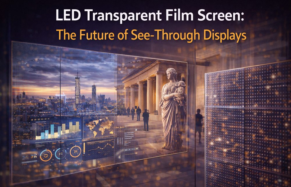 led transparent film screen for museum