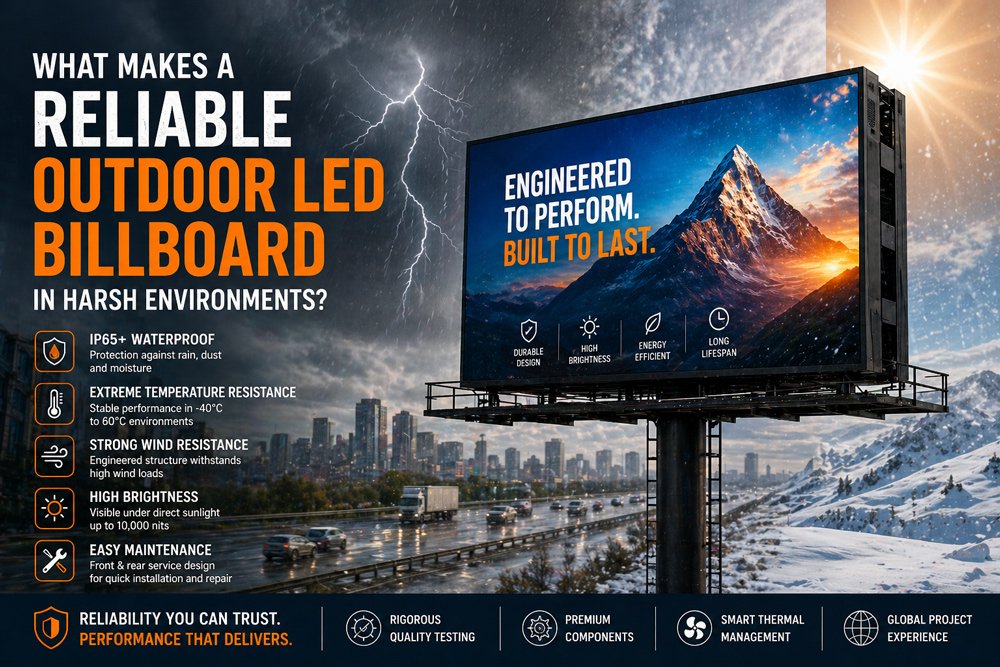 reliable outdoor led billboard harsh environment